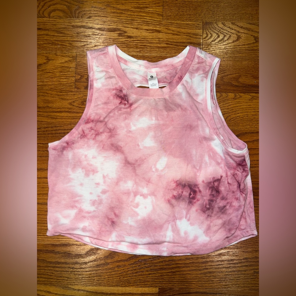 Pink Tie-Dye float workout top